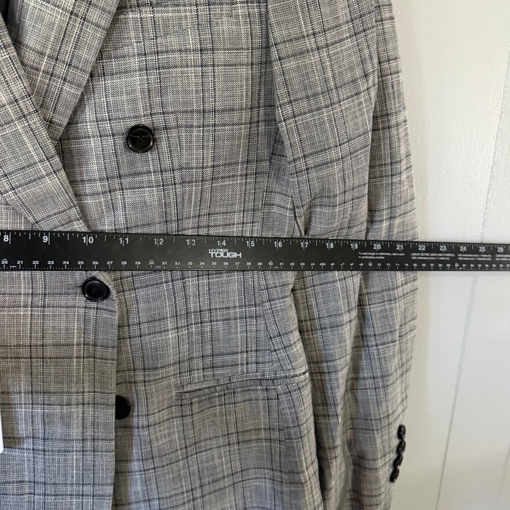 Reiss Blazer Mens 36 Ned B Grey Glen Plaid Double Breasted Tailored Jacket NEW - Picture 4 of 10